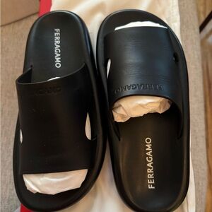 Salvatore Ferragamo Black Slide Sandals